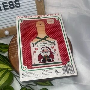 Vintage New Berlin Counted Cross Stitch Kit ~ Mini Bread Board Santa